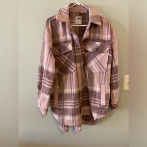 Oversized pink flannel